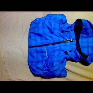 Blue Columbia rain jacket